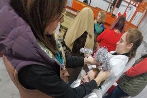 Getting her halo & wings